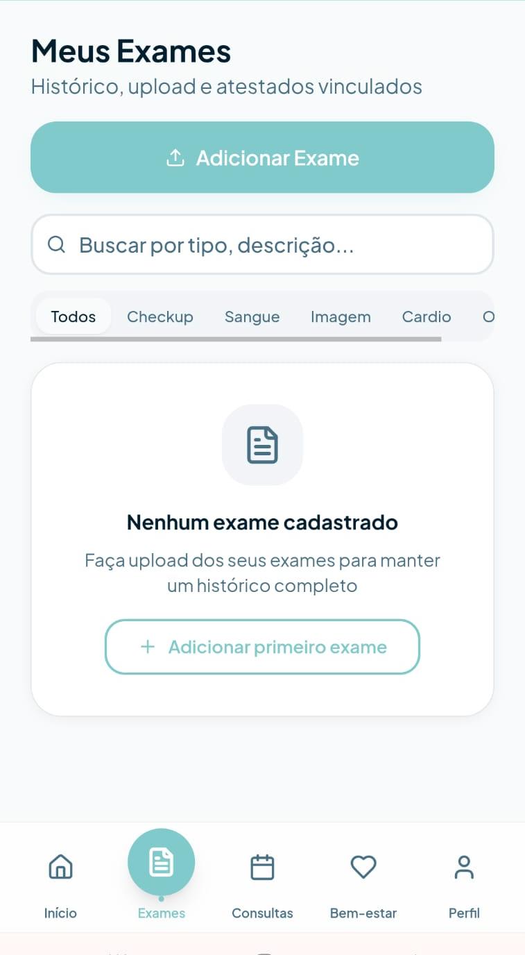 App Acessa Saúde — Histórico e atestados